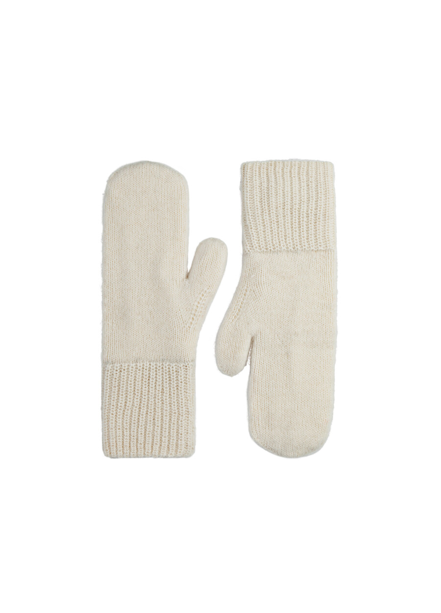 Knitted Mittens Off White